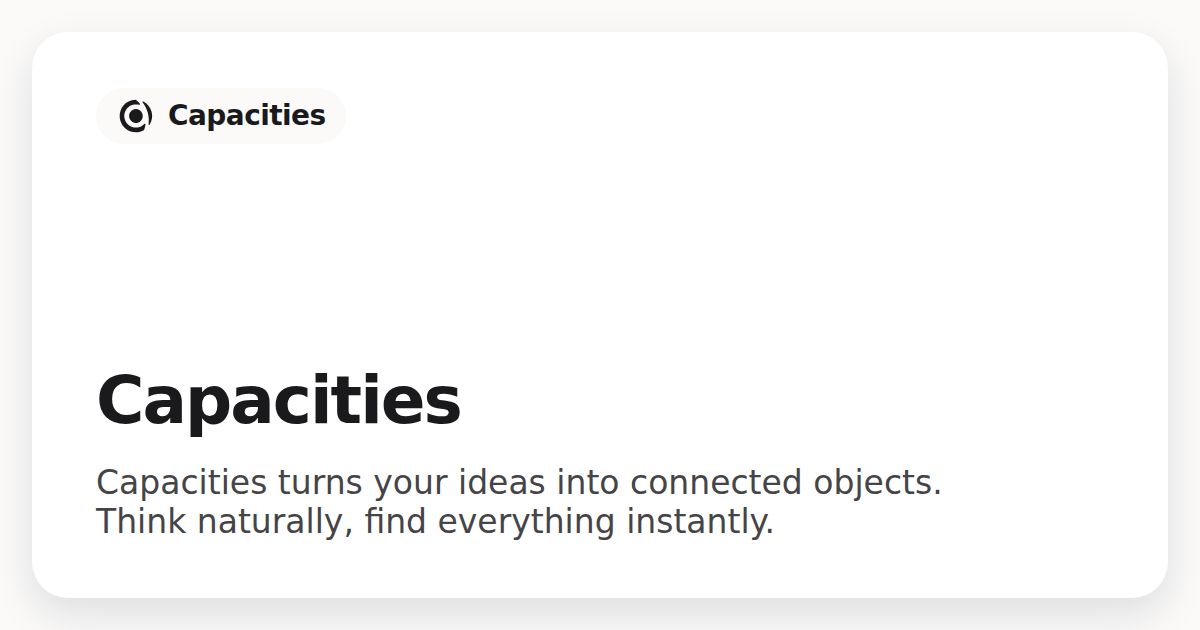 Capacities